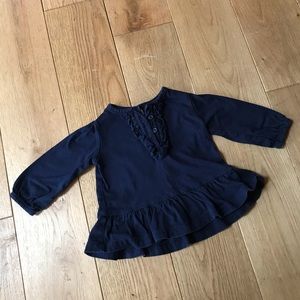 EUC Gap Girls Navy Shirt 3-6 months